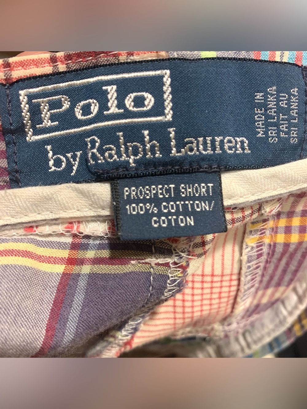 Vintage Polo Ralph Lauren Patchwork Prospect Shorts Colorful Cotton Mens Size 36 - Picture 2 of 9